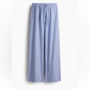 H&M Striped Wide Leg Pants in Blue and White